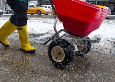 Sidewalk De-Icing application using salt